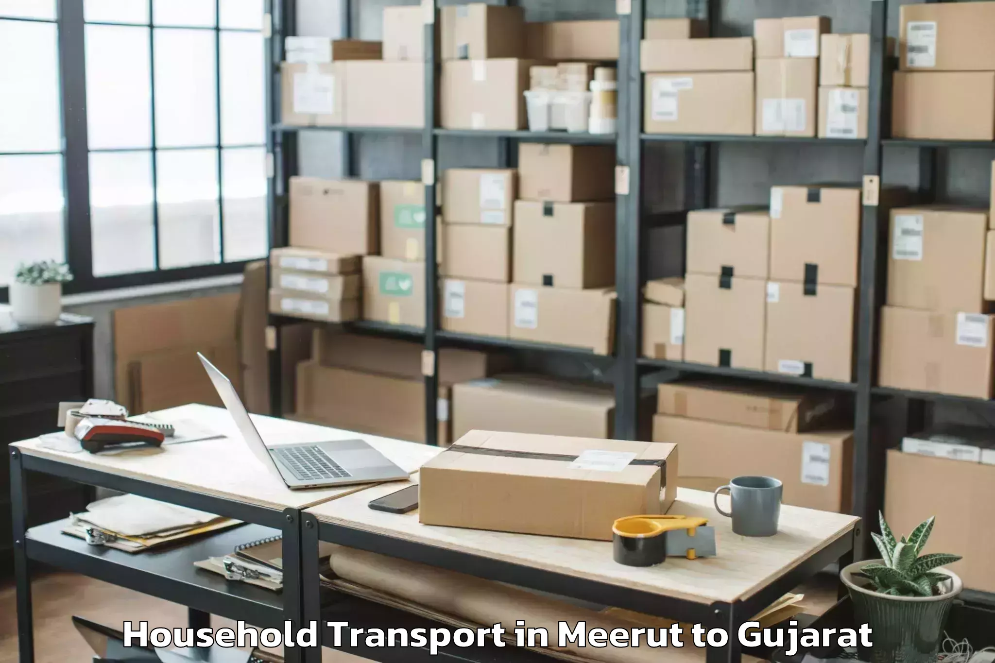 Easy Meerut to Sanand Household Transport Booking